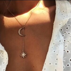 New! Popular Retro Moon Sun Jewelry Necklace For Men Women gift giving Lariat
